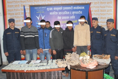 5 arrested with fake notes and tiger bones in Kailali